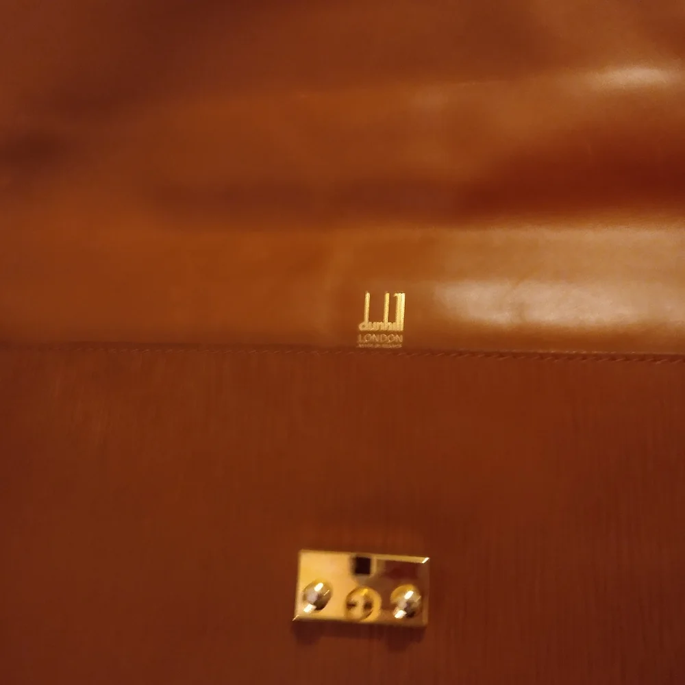 Authentic Dunhill London Caramel Leather Messenger Bag for Men or Women - Picture 4 of 13